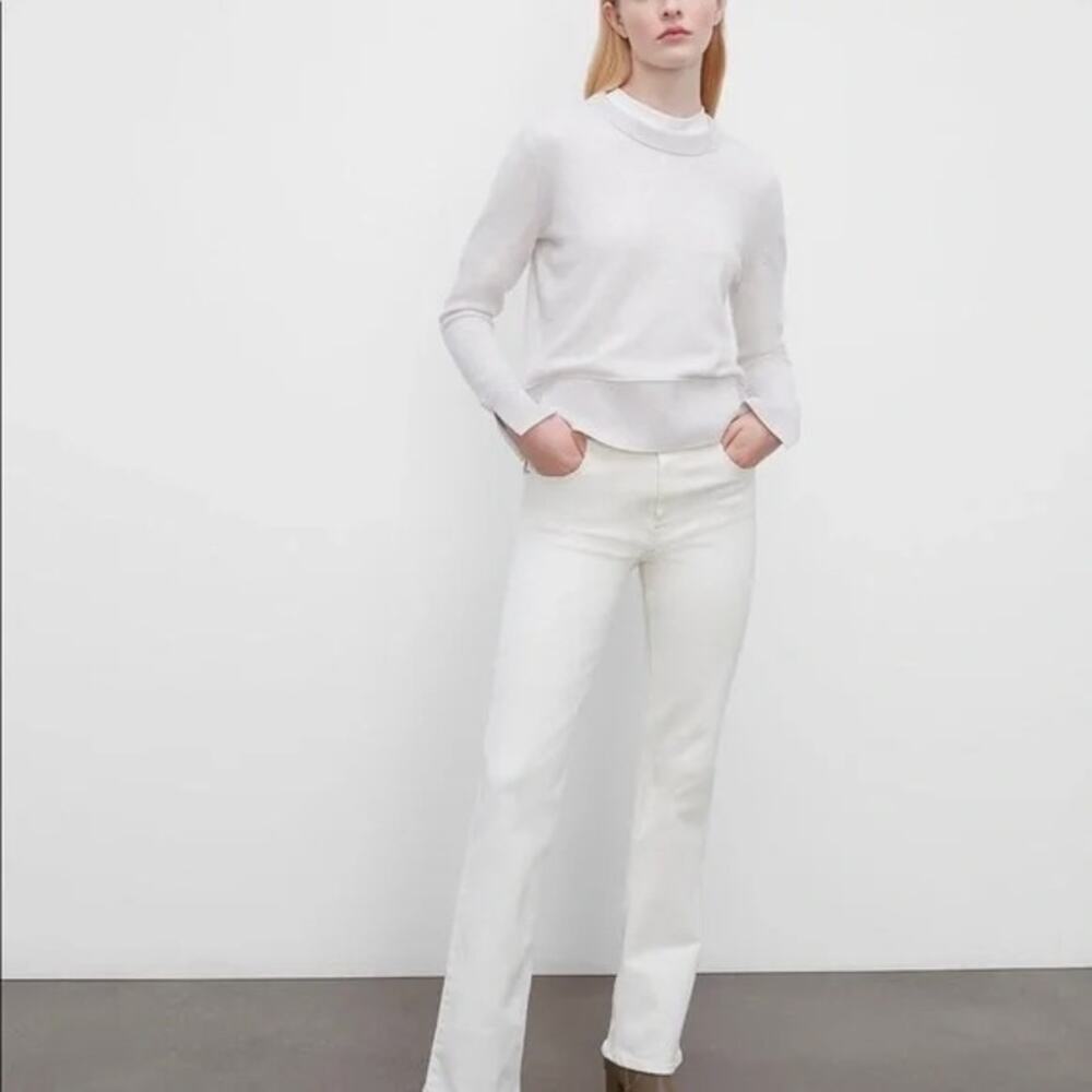 Club Monaco The Perfect Bootcut Straight Leg High Rise Jeans White 30 / 10